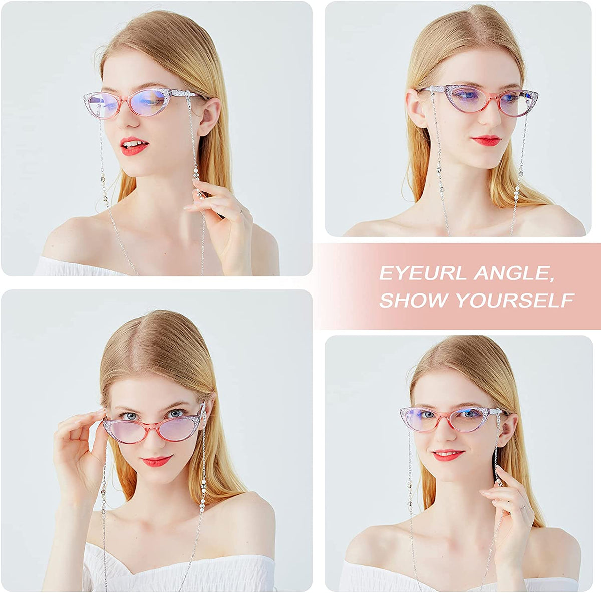 3-Pack Cat-Eye Blue-Light Readers for Women – Purple & Pink - product photo 6