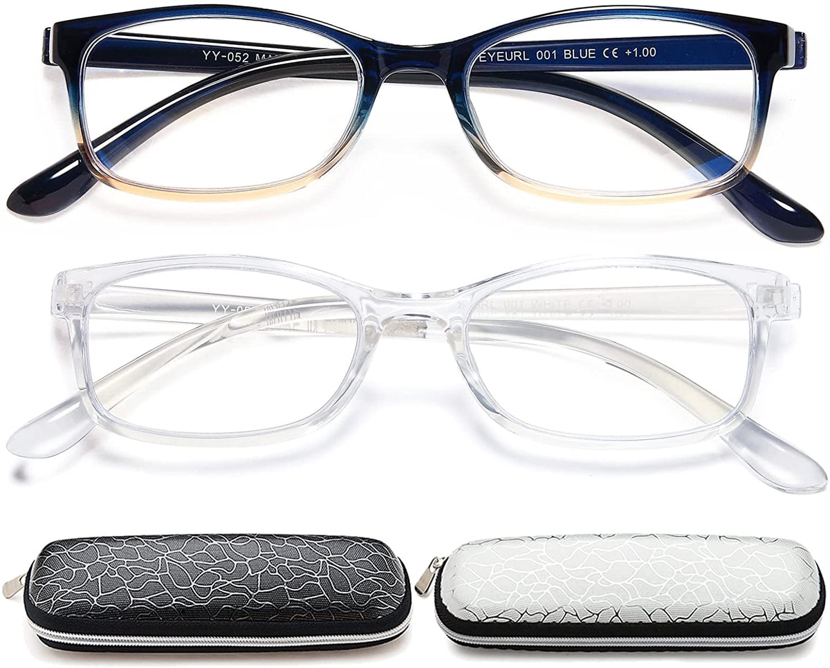 2-Pack Blue-Light Readers for Men & Women – Blue & Clear - product photo 1