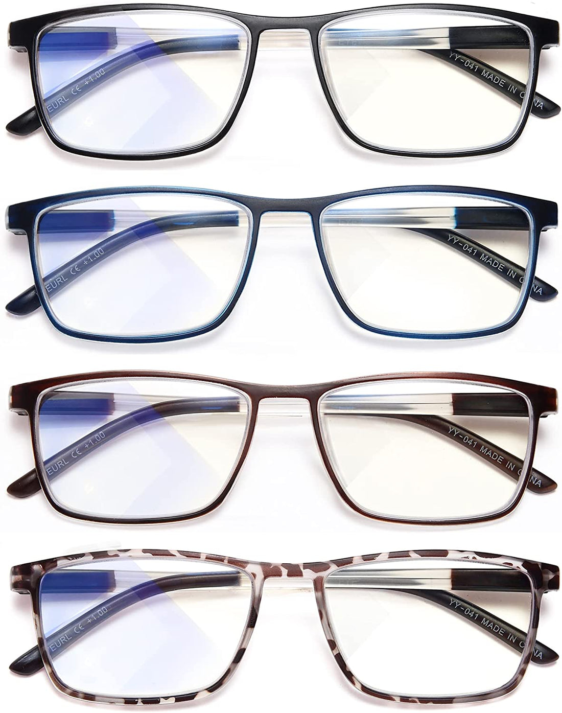 4-Pack Classic Full-Rim Blue-Light Readers for Men & Women - product photo 1
