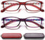 EYEURL Reading Glasses Womens Blue Light Blocking - 2 Pairs Ladies Computer Readers +1.25 Lightweight Colorful Eyeglass
