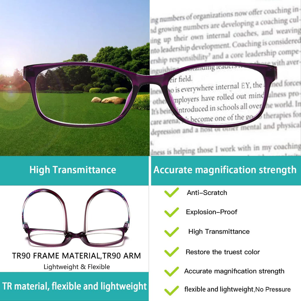 Eyeurl Blue Light Blocking Glasses for Women - 2 Pairs, Lightweight & Anti-Glare Computer Eyeglasses, Eye Strain Relief