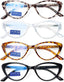 EYEURL 4-Pack Cat Eye Reading Glasses for Women- Blue Light Blocking Readers with Spring Hinges,Anti-Glare Reading Glasses