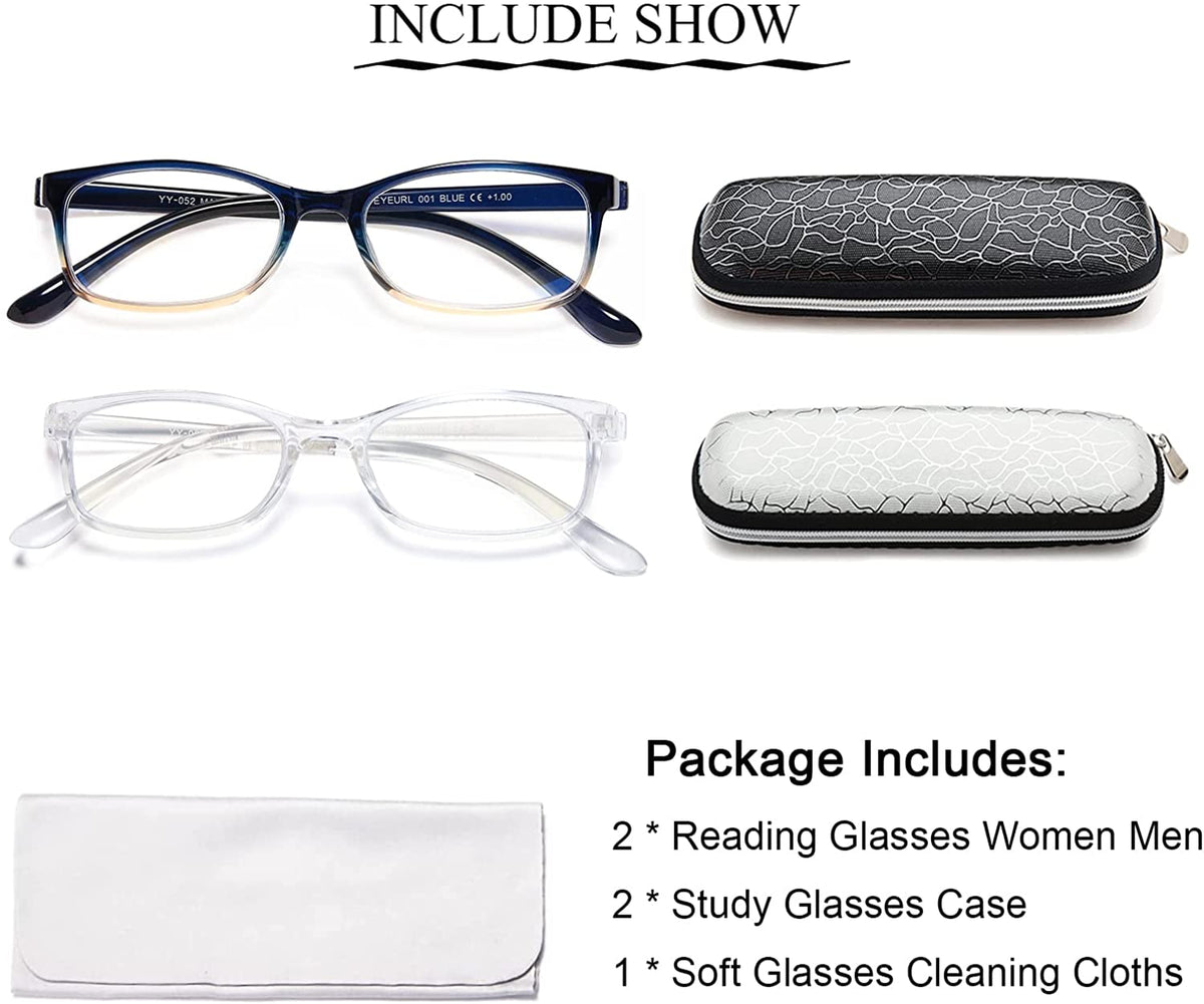2-Pack Blue-Light Readers for Men & Women – Blue & Clear - product photo 5