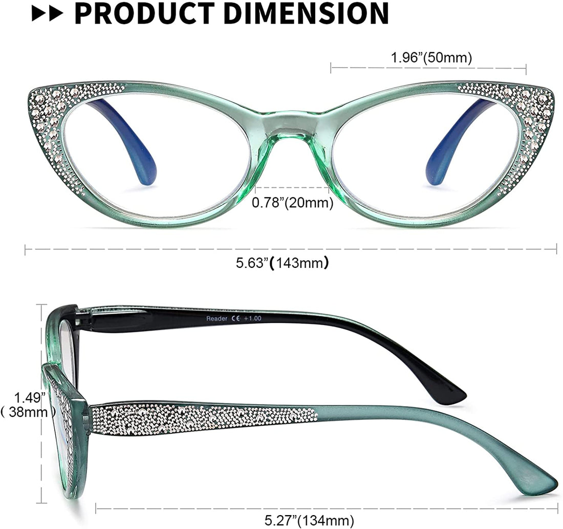 3-Pack Cat-Eye Blue-Light Readers for Women – Purple & Pink - product photo 2