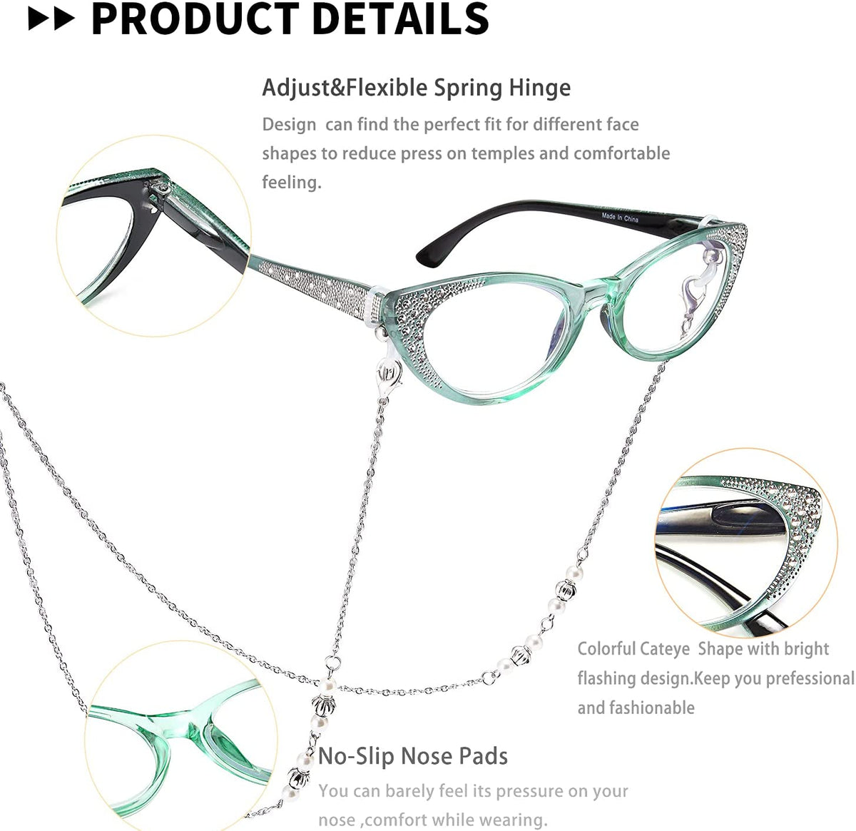 3-Pack Cat-Eye Blue-Light Readers for Women – Brown & Purple - product photo 3
