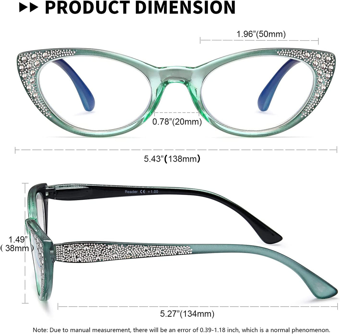 3-Pack Cat-Eye Blue-Light Readers for Women – Brown & Purple - product photo 2