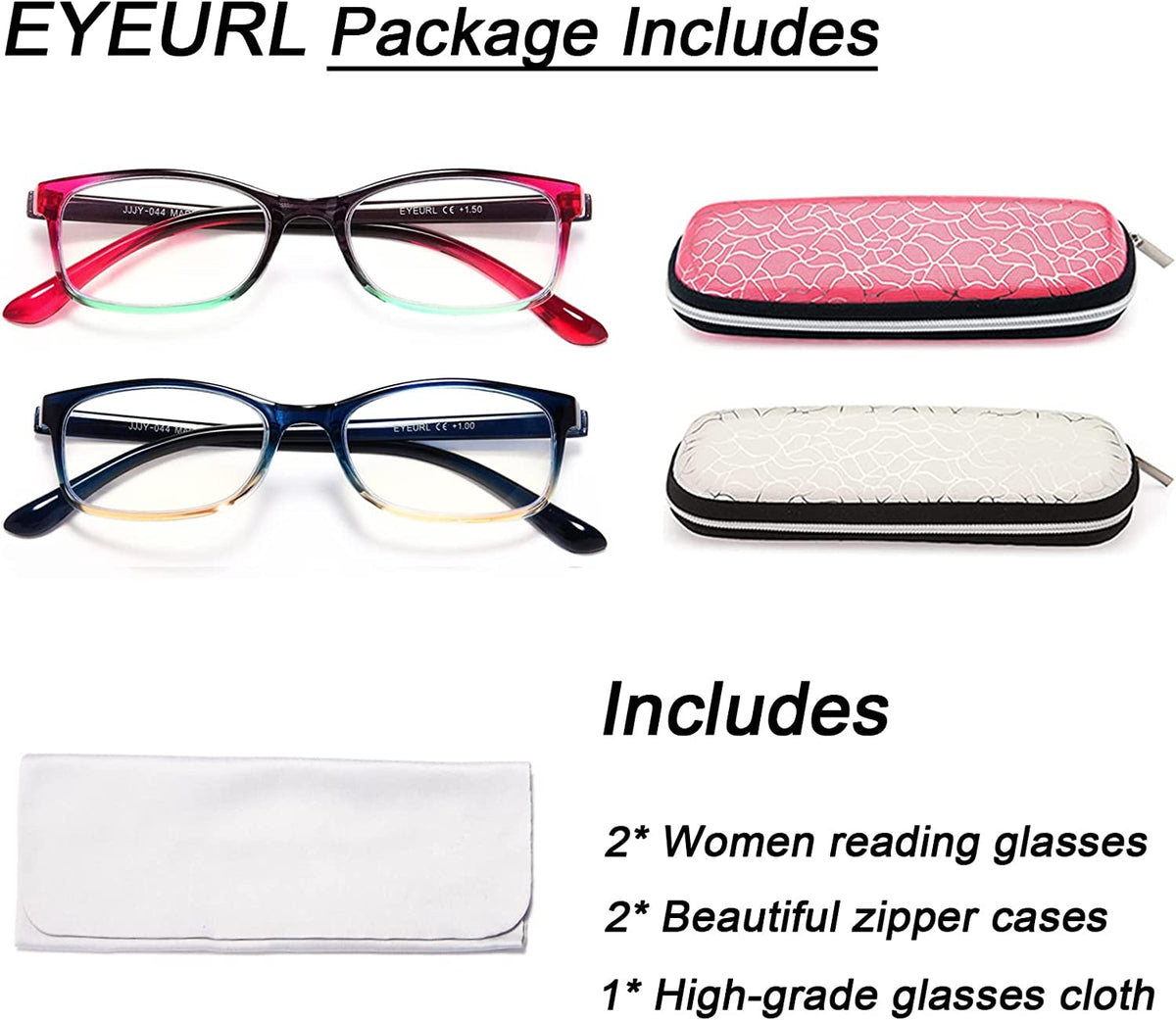 2-Pack Fashion Blue-Light Readers for Women - product photo 6