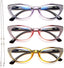 Cat Eye Reading Glasses Women Blue Light Blocking -EYEURL 3 Pack Computer Readers Spring Hinge Lightweight Frames